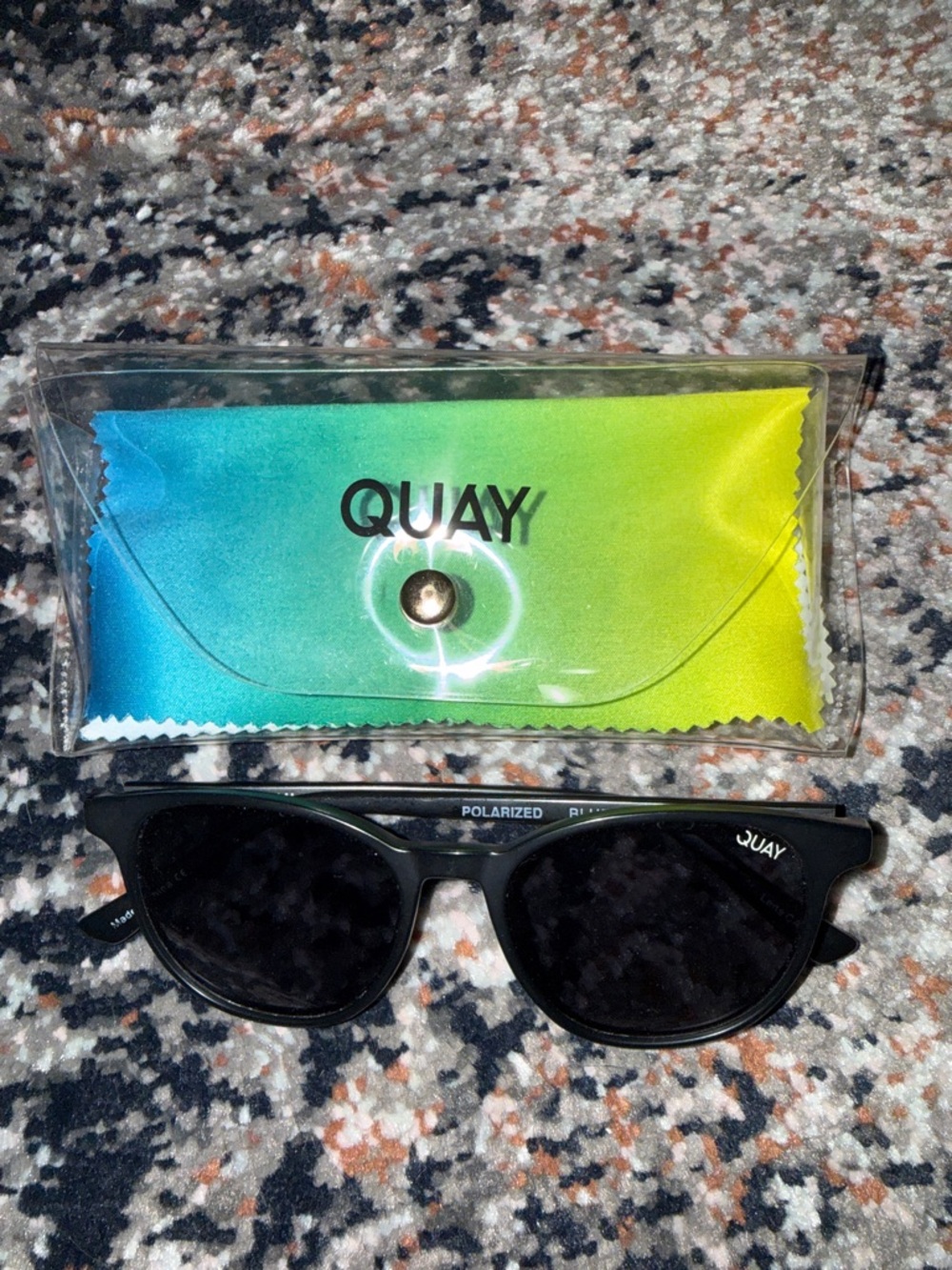Quay Australia Black Round Polarized Sunglasses